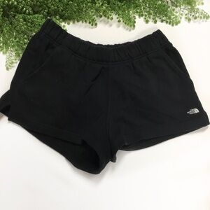 The North Face womens black fleece athletic shorts logo size M